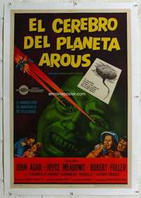 n287 BRAIN FROM PLANET AROUS linen Argentinean movie poster '57