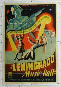 n296 LENINGRAD CONCERT HALL linen Argentinean movie poster '41