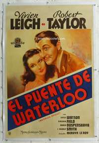 n304 WATERLOO BRIDGE linen Argentinean movie poster '40 Leigh