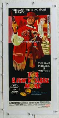 n096 FOR A FEW DOLLARS MORE linen Australian daybill movie poster '67Eastwood