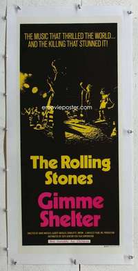 n097 GIMME SHELTER linen Australian daybill movie poster '71 Rolling Stones