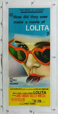 n099 LOLITA linen Australian daybill movie poster '62 Kubrick, Sue Lyon