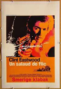 n114 DIRTY HARRY linen Belgian movie poster '71 Clint Eastwood classic!