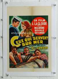 n107 IN WHICH WE SERVE linen Belgian 11x16 movie poster '43 Coward,Lean