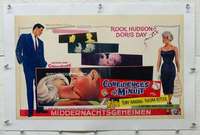 n125 PILLOW TALK linen Belgian movie poster '59 Rock Hudson, Doris Day
