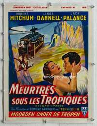 n127 SECOND CHANCE linen Belgian movie poster '53 3D Robert Mitchum
