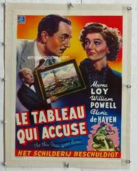 n130 THIN MAN GOES HOME linen Belgian movie poster '44 Powell & Loy!