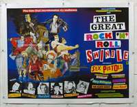 n085 GREAT ROCK 'N' ROLL SWINDLE linen British quad movie poster '80