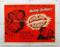 n086 KISS ME DEADLY linen British quad movie poster '55 Robert Aldrich