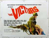 n093 VICTORS linen British quad movie poster '64 Vince Edwards, Finney