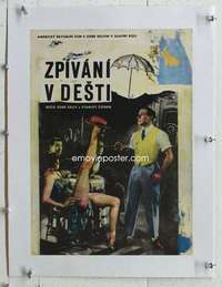 n154 SINGIN' IN THE RAIN linen Czech 11x15 movie poster '64 Gene Kelly