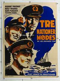 n167 SOS MEDITERRANEAN linen Danish movie poster '38 French Navy!