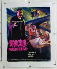 n191 DRACULA PRINCE OF DARKNESS linen French 18x22 movie poster '66 Lee