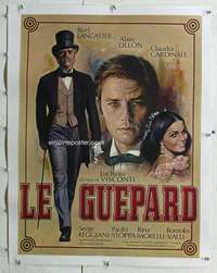 n202 LEOPARD linen French 22x30 movie poster '63 Lancaster, Visconti