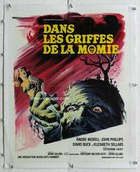 n194 MUMMY'S SHROUD linen French 17x22 movie poster '67 giant mummy!