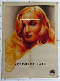 n210 VERONICA LAKE linen French 23x32 movie poster '40s Soubie art!