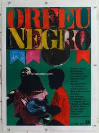 n241 BLACK ORPHEUS linen German movie poster R60s Camus, Orfeu Negro!