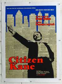 n243 CITIZEN KANE linen German movie poster '60s Orson Welles classic!