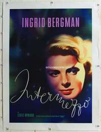 n252 INTERMEZZO linen German movie poster R60 art of Ingrid Bergman!