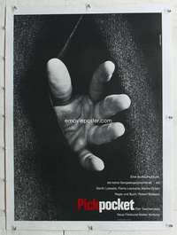 n255 PICKPOCKET linen German movie poster '59 Robert Bresson, French!