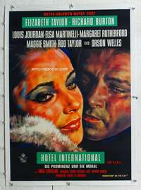 n259 VIPs linen German movie poster '63 Liz Taylor, Richard Burton