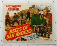 n014 BELLS OF SAN ANGELO linen B half-sheet movie poster '47 Roy Rogers