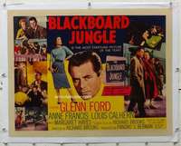 n015 BLACKBOARD JUNGLE linen style B half-sheet movie poster '55 Glenn Ford