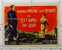 n030 LEFT HAND OF GOD linen half-sheet movie poster '55 Humphrey Bogart