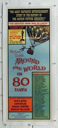 n049 AROUND THE WORLD IN 80 DAYS linen insert movie poster '56