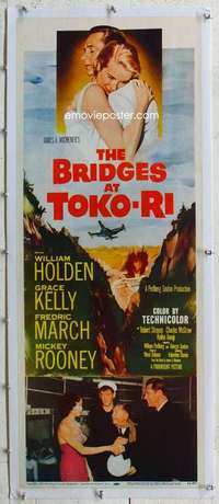 n053 BRIDGES AT TOKO-RI linen insert movie poster '54 Kelly, Holden
