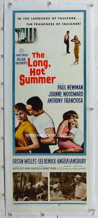 n063 LONG HOT SUMMER linen insert movie poster '58 Newman, Woodward
