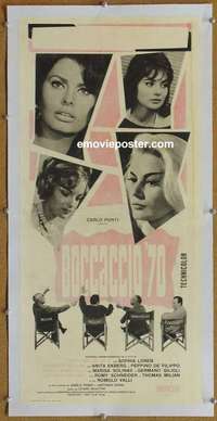 n172 BOCCACCIO '70 linen Italian locandina movie poster '62 Fellini