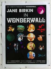 n390 WONDERWALL linen Japanese movie poster R90s Jane Birkin, LSD!