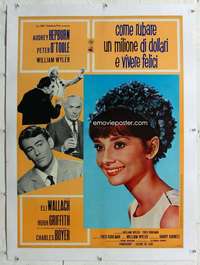 n186 HOW TO STEAL A MILLION linen large Italian photobusta movie poster '66