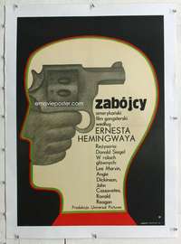n222 KILLERS linen Polish 23x33 movie poster '70 Krajewski gun art!