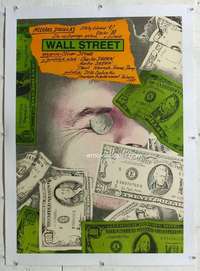 n235 WALL STREET linen Polish movie poster '87 Pagowski money artwork!