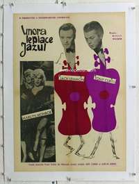 n135 SOME LIKE IT HOT linen Romanian movie poster '59 Marilyn Monroe