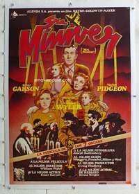 n150 MRS MINIVER linen Spanish movie poster R81 Garson, Wyler, Pidgeon