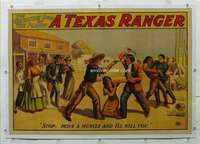 n001 A TEXAS RANGER linen stage play poster c1905
