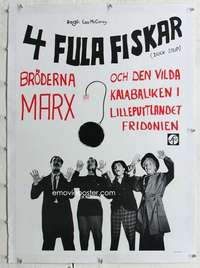 n262 DUCK SOUP linen Swedish 24x33 movie poster R70 4 Marx Brothers!