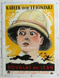 n269 HOLD THAT LION linen Swedish movie poster '26 Douglas MacLean