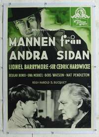 n272 ON BORROWED TIME linen Swedish movie poster '39 Aberg artwork!