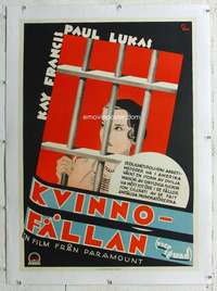 n280 VICE SQUAD linen Swedish movie poster '31 Kay Francis, Aberg art