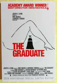p264 GRADUATE video one-sheet movie poster R92 Dustin Hoffman, Anne Bancroft