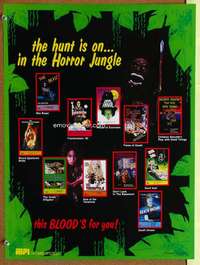 p294 HORROR JUNGLE video 18x24 movie poster '80s B-horror!