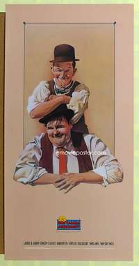 p269 LAUREL & HARDY video one-sheet movie poster '85 cool portrait!