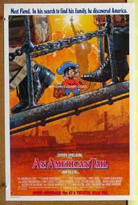 p082 AMERICAN TAIL special 13x20 movie poster '86 Spielberg