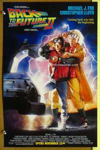 p085 BACK TO THE FUTURE 2 special 13x21 movie poster '89 Fox