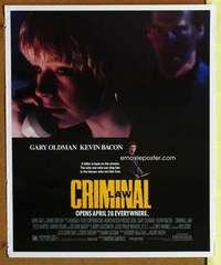 p154 CRIMINAL LAW special 18x22 movie poster '88 Oldman, Kevin Bacon