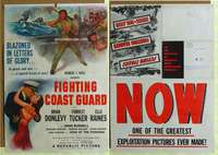 p236 FIGHTING COAST GUARD special 24x34 movie poster '51 WWII!